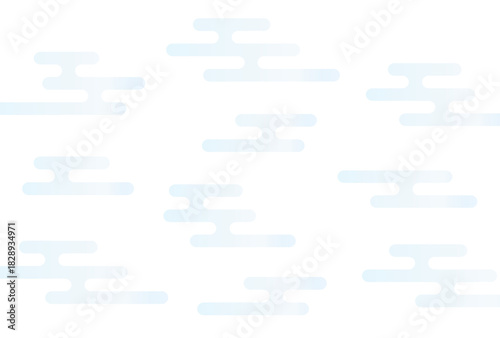 薄い水色の日本の伝統的な文様のエ霞/えがすみ - シンプルでおしゃれな和風の霞や雲の背景･あしらい