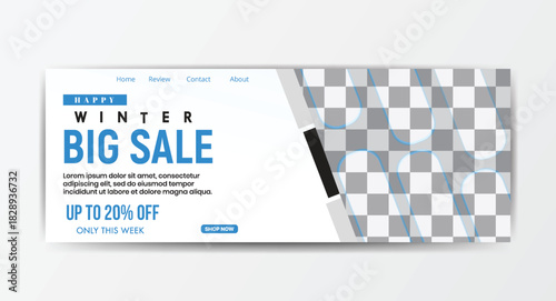 Winter season sale promotion cover winter special offers square banner social media post advertising