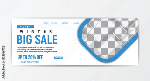 Winter season sale promotion cover winter special offers square banner social media post advertising