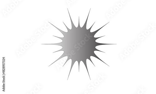Abstract grey starburst explosion with sharp spikes, comic element