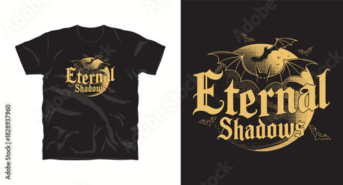 Eternal Shadows T-Shirt with Bats Design