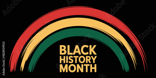 Black history month celebration graphic with pan-african colors and unique brushstrokes