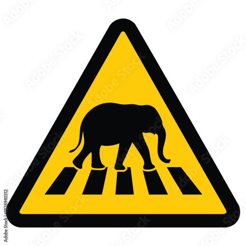 Elephant crossing warning sign