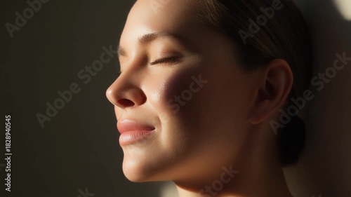 Beautiful young European woman face