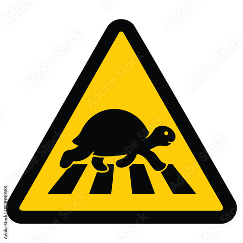 Turtle crossing warning sign