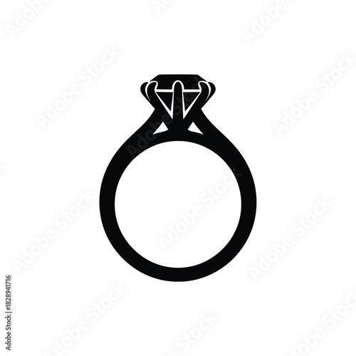 Elegant diamond engagement ring silhouette
