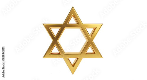 Title: Golden Star of David 3D Render - Judaism, Israel, Religion, Faith, Spirituality Concept
