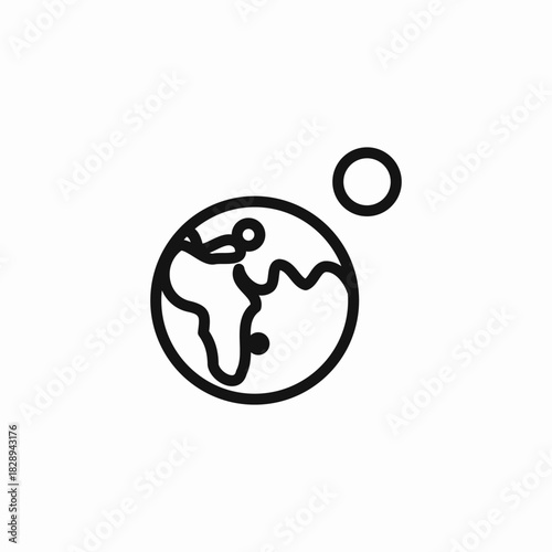 solar system icon sign vector