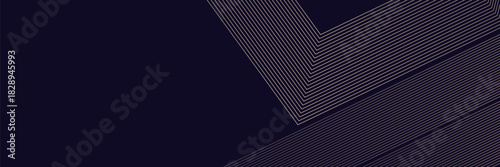 Abstract elegant black background with shiny gold geometric lines. Modern gold diagonal rounded lines pattern.Horizontal banner template. Suitable for covers, posters, presentations, vectors