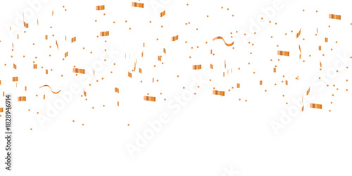 Abstract gold carnival zigzag ribbon confetti falling shiny golden blurred confetti . Festive frame