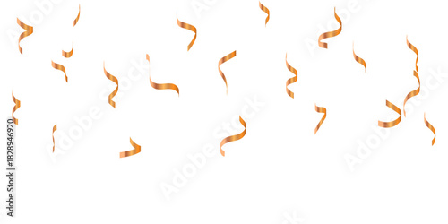 Abstract gold carnival zigzag ribbon confetti falling shiny golden blurred confetti . Festive frame