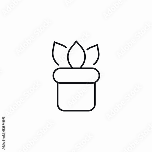 small potted plant icon sign vector