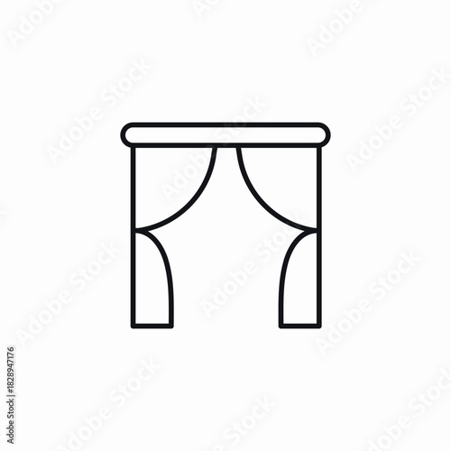 window curtains icon sign vector