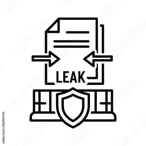 Data leak protection concept with shield and document icon
