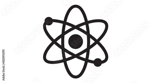 Atom icon simple flat vector glyph isolated on white background for science and technology designs