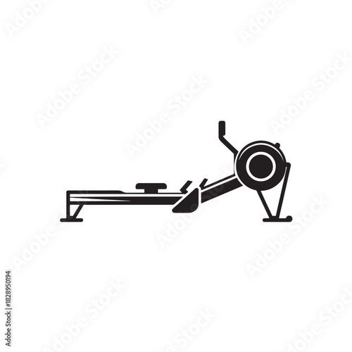 Rowing machine icon simple flat vector illustration isolated on white background for fitness and gym concepts