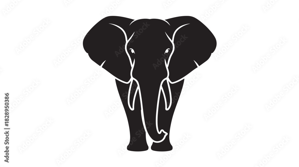 Fototapeta premium Elegant elephant silhouette minimalist vector illustration perfect for logo design and branding