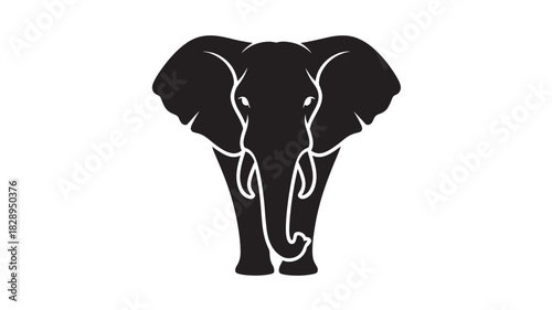 Elegant elephant silhouette minimalist vector illustration isolated on white background for logo design and wildlife conservation projects