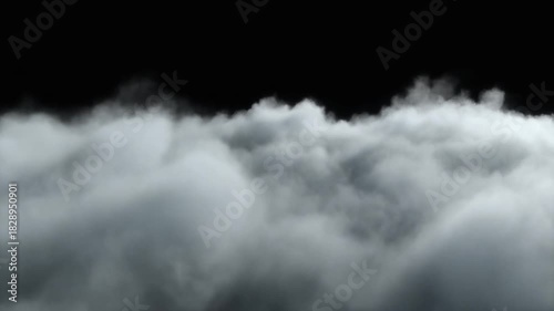 A dramatic, ethereal cloud formation against a stark black background, evoking a sense of mystery and wonder