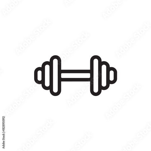 Dumbbell icon simple line vector illustration for fitness and gym isolated on white background
