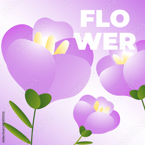 Purple Gradient Flower Illustration with Soft Petals and Modern Design