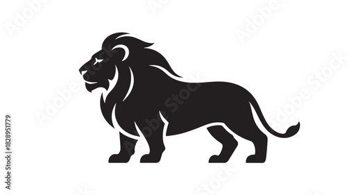 Majestic lion vector illustration strong and powerful animal isolated on white background for logo design