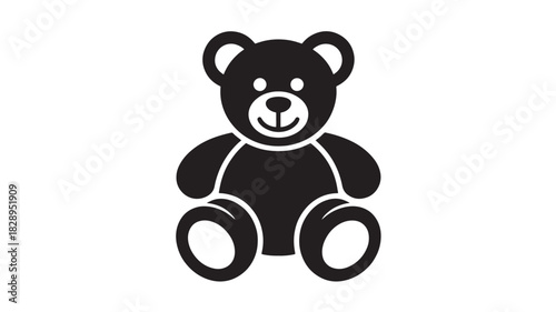 Teddy bear icon simple flat vector illustration isolated on white background for app and web design