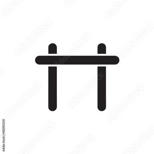 Gymnastics horizontal bar icon simple flat vector illustration isolated on white background for sport and fitness design