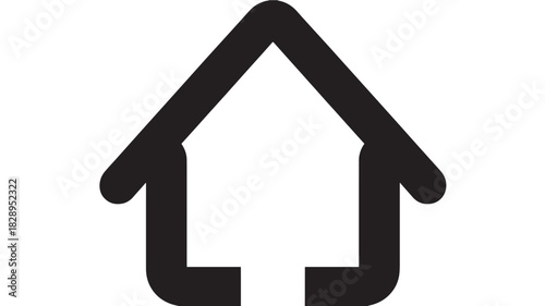 Simple house icon minimalist vector glyph isolated on white background for web and mobile design
