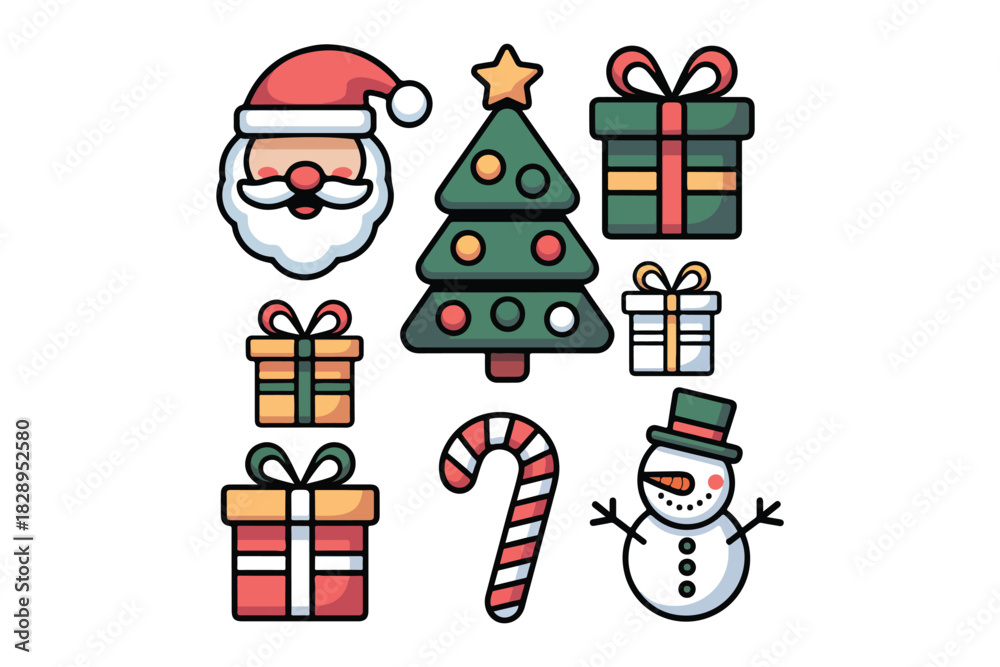 Obraz premium Festive Christmas Holiday Elements Collection