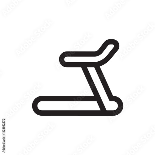 Treadmill icon simple line vector illustration for fitness and exercise isolated on white background