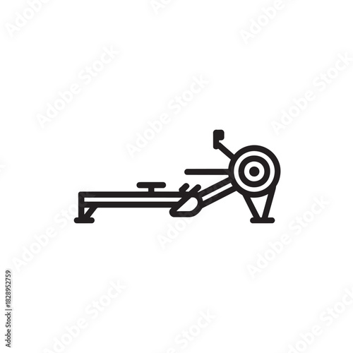 Rowing machine line icon simple vector illustration of fitness equipment isolated on white background