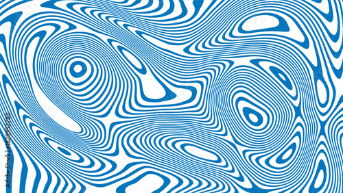Optical illusion pattern background with blue waves