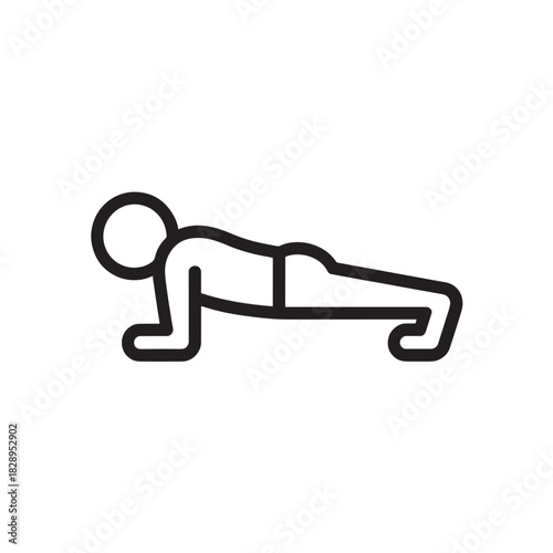 Push-up exercise icon simple line vector illustration isolated on white background for fitness apps and workout guides