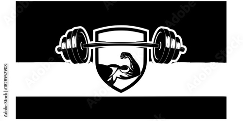 Mountain Squat Fitness Logo Vector Silhouette