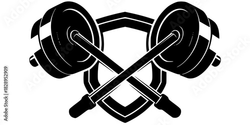 Mountain Squat Fitness Logo Vector Silhouette