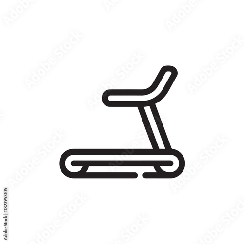 Treadmill icon simple line vector illustration for fitness apps and gym websites isolated on white background