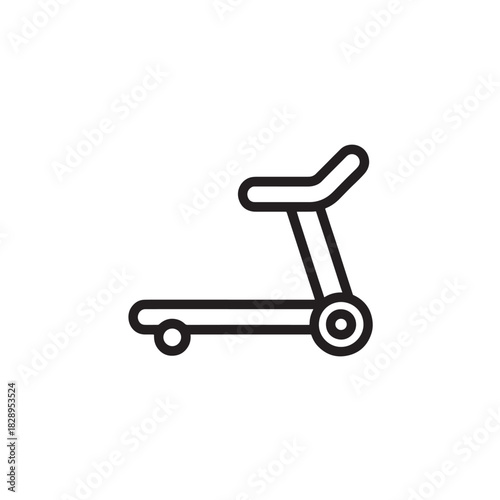 Minimalist treadmill icon simple line art vector illustration isolated on a white background for fitness and exercise concepts