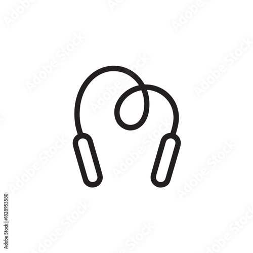 Jump rope outline icon simple vector illustration of skipping rope isolated on white background