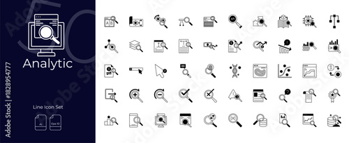 Analytic Duotone Editable Icons set