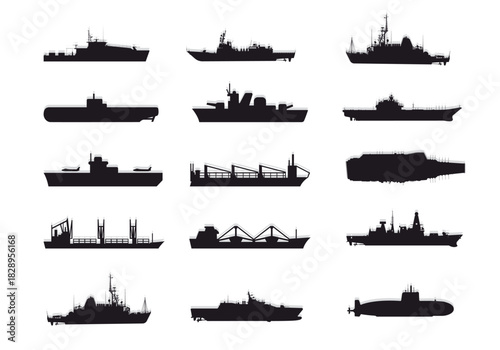 Maritime Vessels Silhouette Collection design 