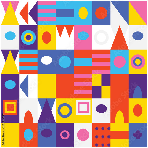 Abstract geometric background vibrant colors modern and eye catching design element