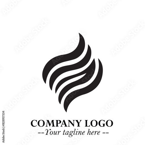 Wallpaper Mural Elegant Black Wave Logo Symbol on a Clean White Background for Modern Minimalist Branding Design Art Torontodigital.ca