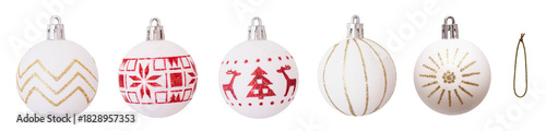 Bombki świąteczne białe. PNG.