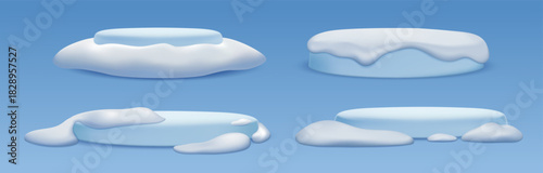 Winter snow podium set