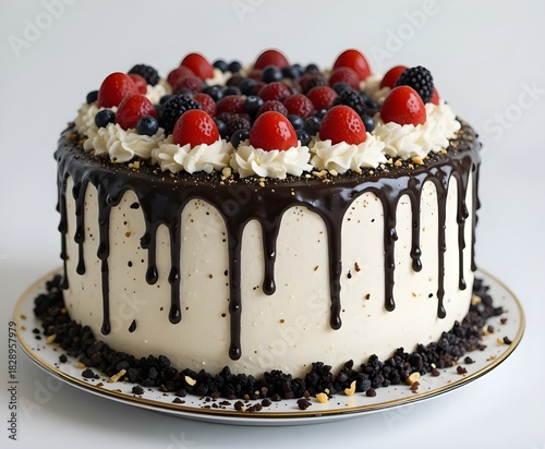 Cake with white color background.