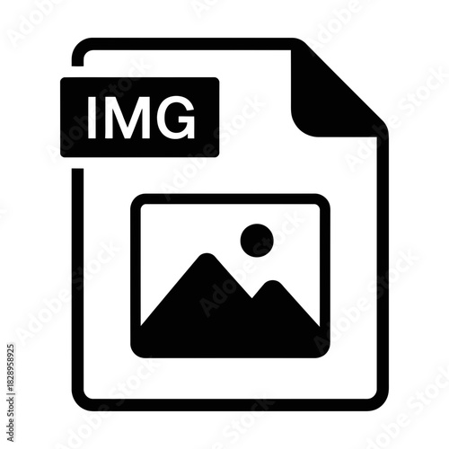 Image file icon illustration representing digital photography, graphic document format, picture file, and multimedia content for web design applications