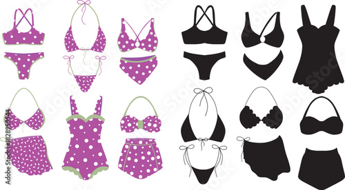 Collection of Women's Swimwear and Bikinis