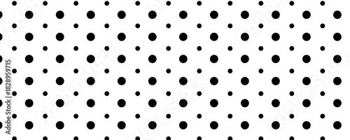 Seamless pattern hand drown spots, polka dots. Random dots, bubbles, circles. Background with black grain, dirt, blobs on white.