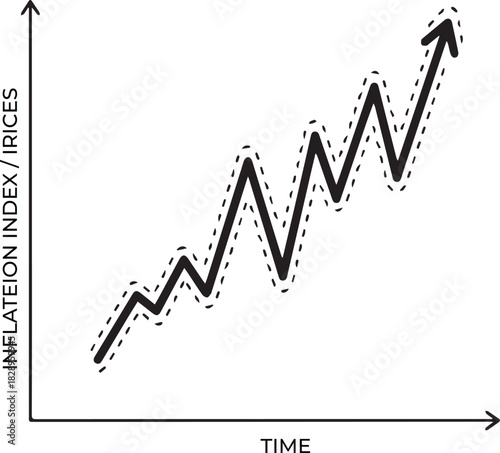 Volatile Economic Growth Trend with Fluctuating Line Graph Illustration